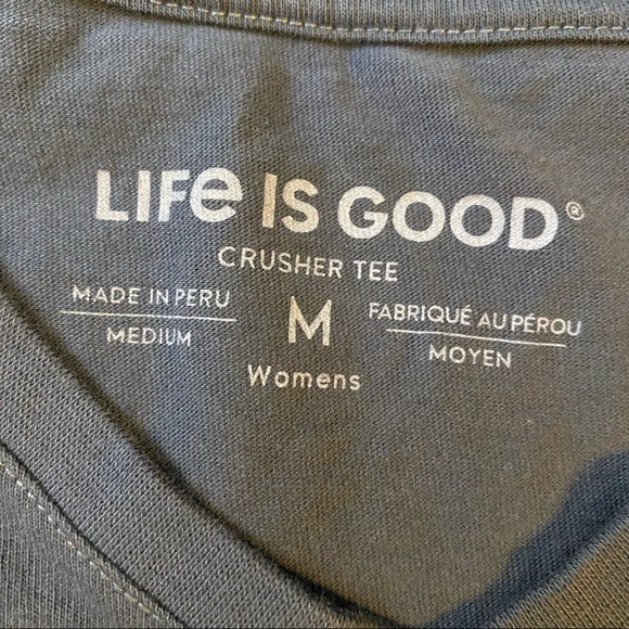 Life is Good "everyday is Saturday" Short Sleeve Crusher T-Shirt Women’s Size M - Picture 5 of 5